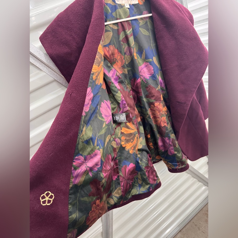 Trina Turk Mixed Wool Alpaca Coat 8P